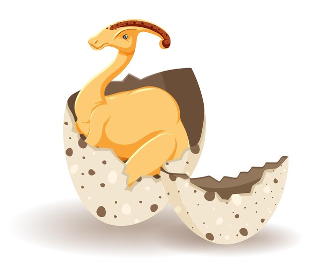 Free vector parasaurolophus hatching from egg