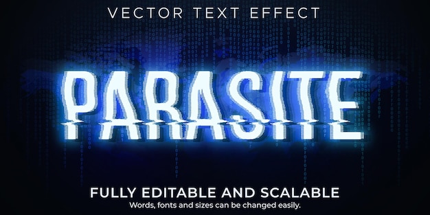 Текстовый эффект паразита редактируемый вирус и стиль текста атаки