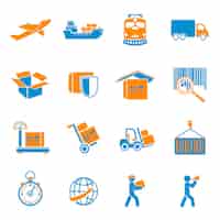 Free vector parcel icons collection
