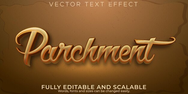 Parchment text effect, editable papyrus and egypt text style