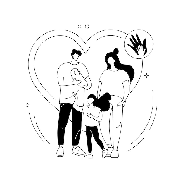 부모의 책임 추상적인 개념 벡터 일러스트 레이 션 권리 책임 사회적 역할 저녁 식사 숙제를 하 고 육아 행복 한 가족이 함께 연주 추상 은유