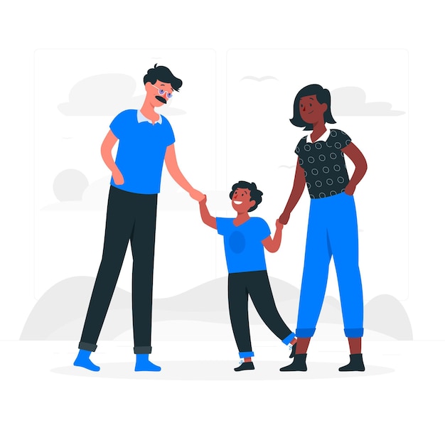 Бесплатное векторное изображение Иллюстрация концепции родителей