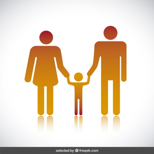 Free vector parents with son