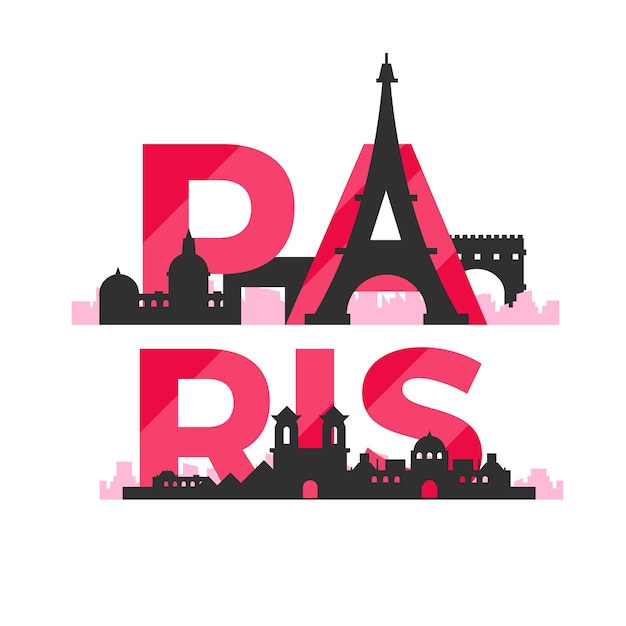 Free vector paris city lettering