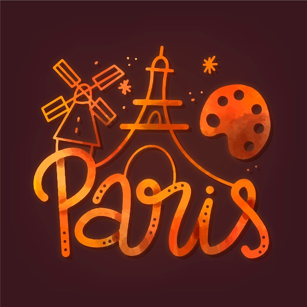 Paris City Lettering