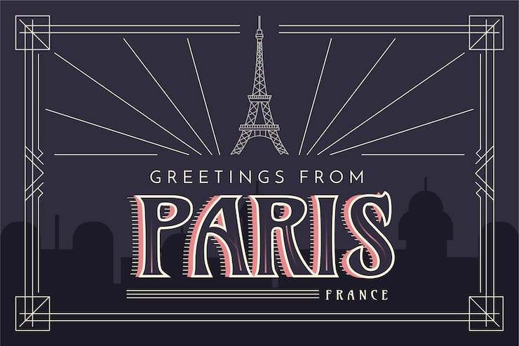 Free Vector paris city lettering