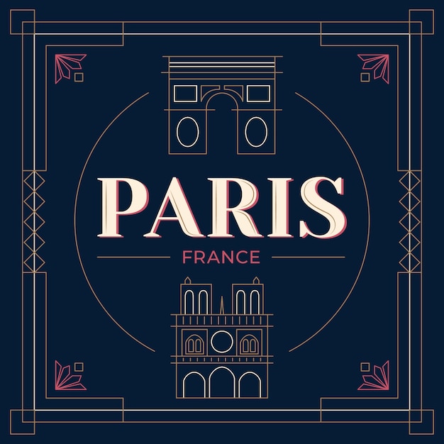 Free vector paris city lettering