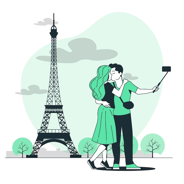 Free vector paris concept illustration