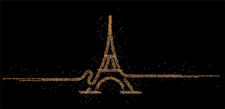 Free Vector paris, eiffel tower, paris cartoon art, postcard, particle art vector illustration