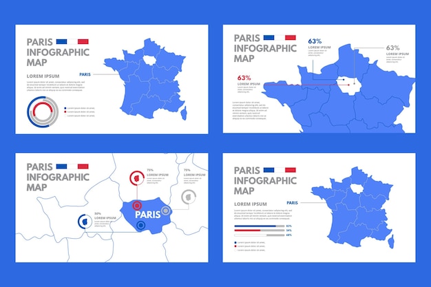 パリの地図のインフォグラフィック