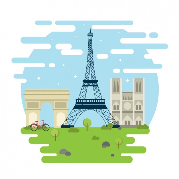 Free vector paris monuments