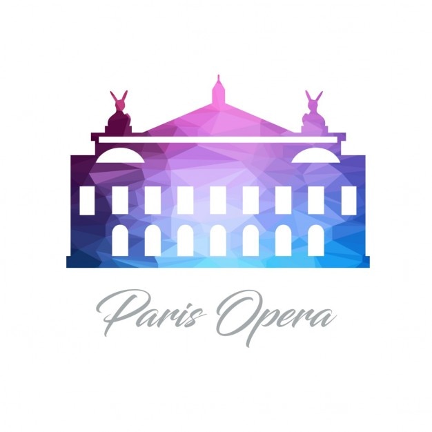 Vettore gratuito paris opera poligono logo