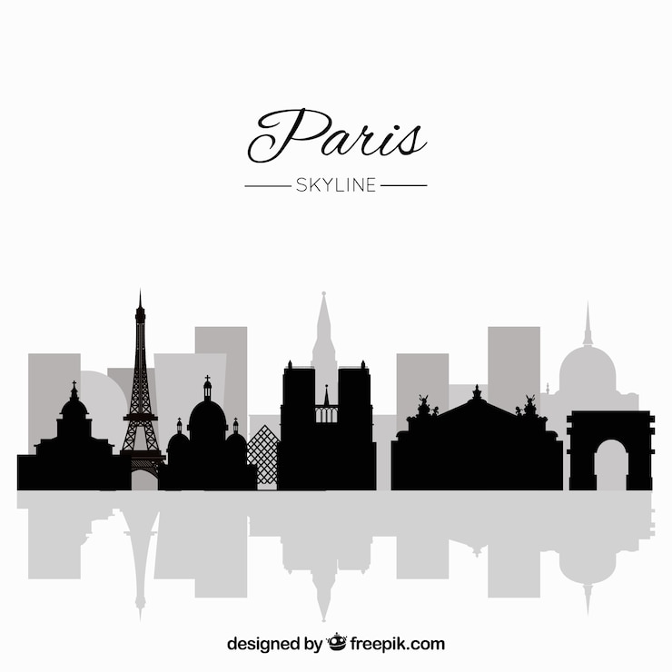Free Vector paris skyline concept