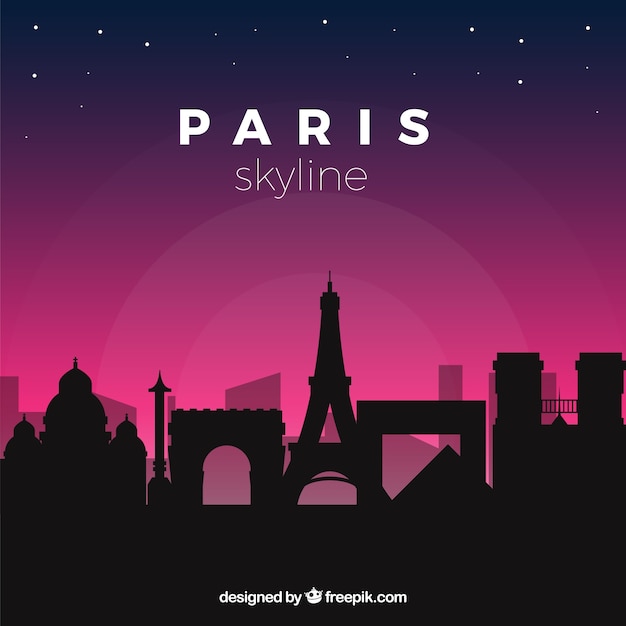 Парижский горизонт ночью