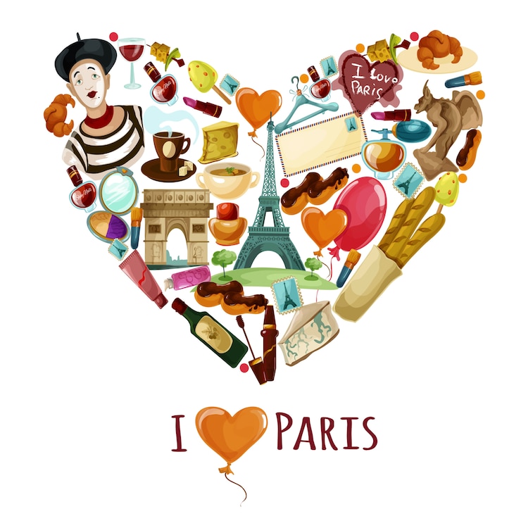 Free Vector paris touristic poster