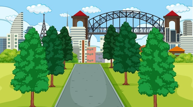 Free vector park in city scene