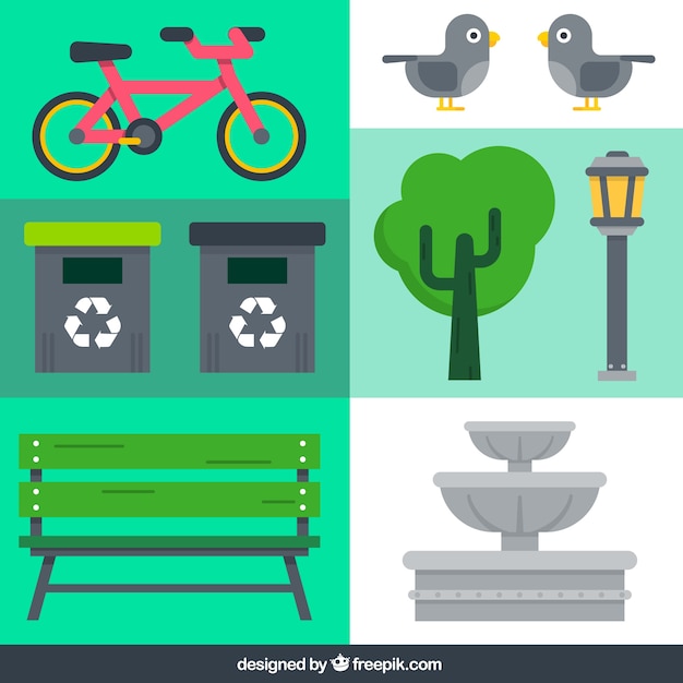 Free vector park elements