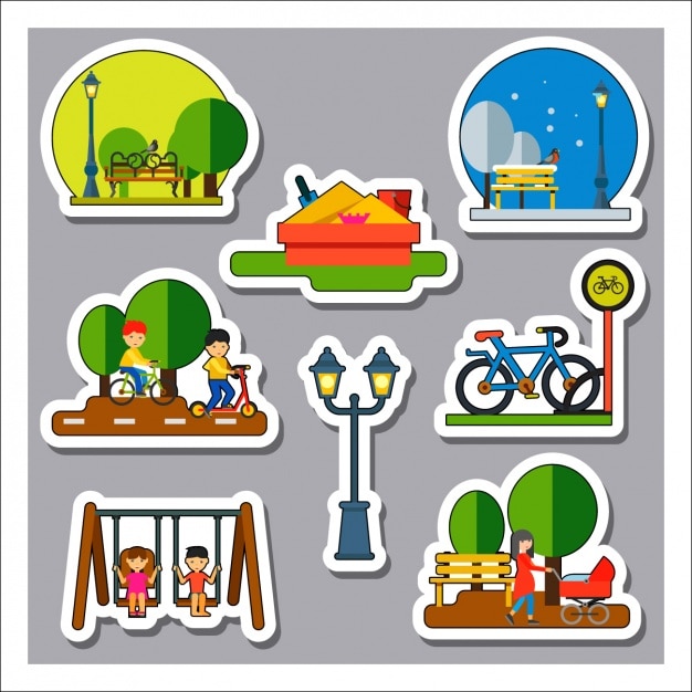 Free vector park labels collection