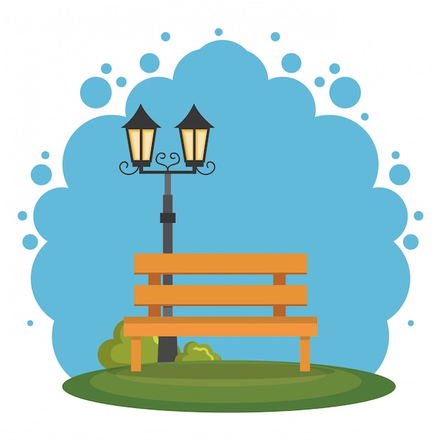 Free vector park scene landscape icon