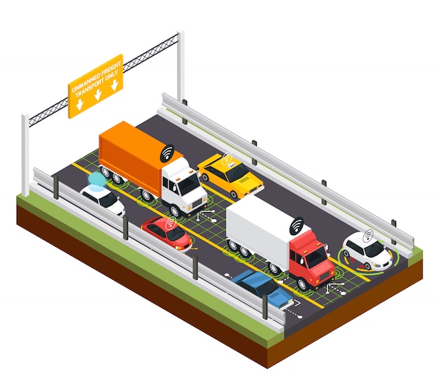 無料ベクター 無人輸送のための駐車場