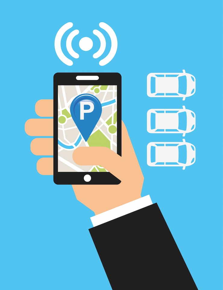 Free Vector parking service, touch map
