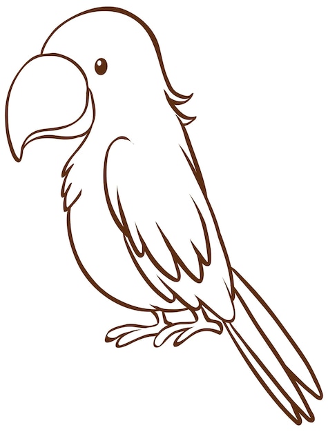 Parrot in doodle simple style