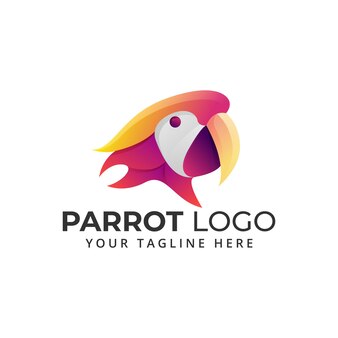 Parrot, macaw bird modern design logo Premium Vector