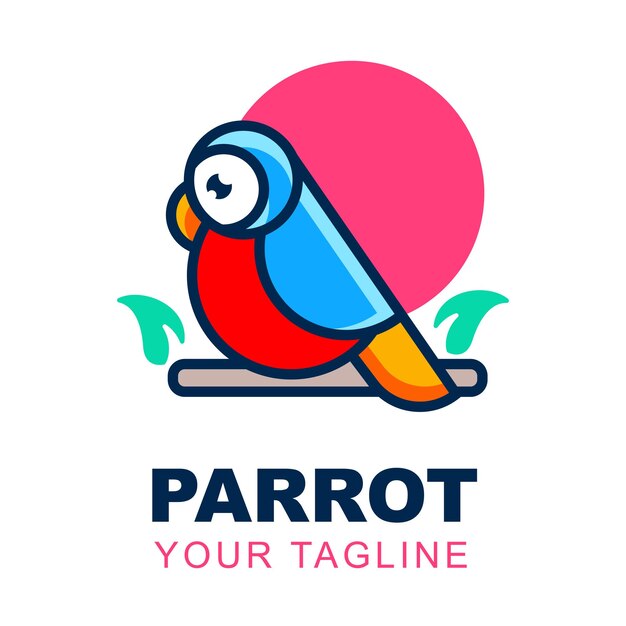 Логотип талисмана попугая в деловом стиле