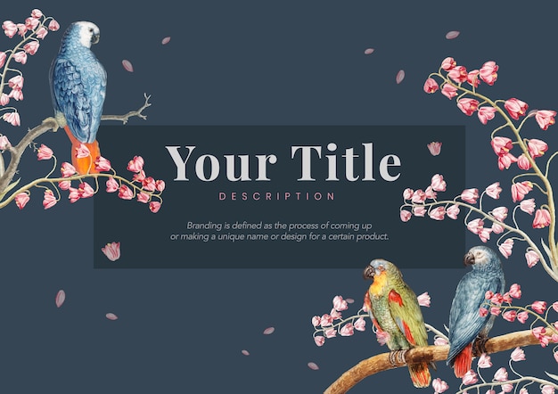 Free vector parrots mockup border