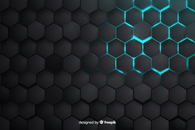 Free vector partially lit honeycomb background