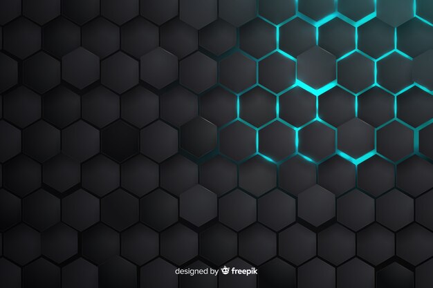 Partially lit honeycomb background