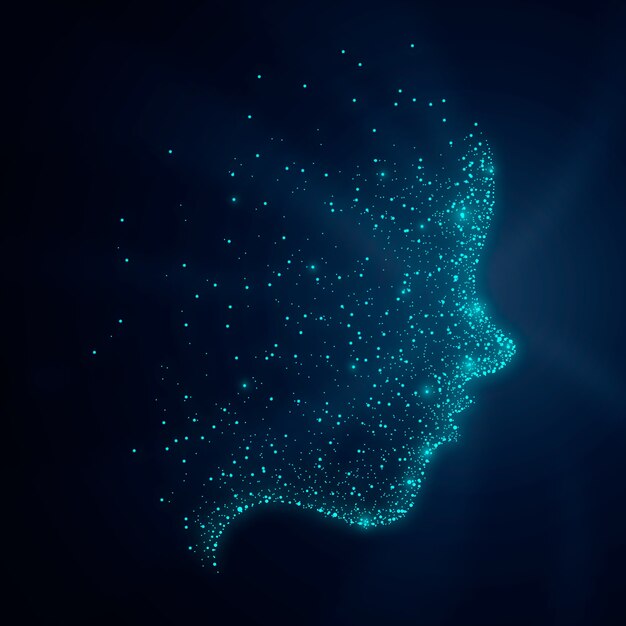 Particle face glow background