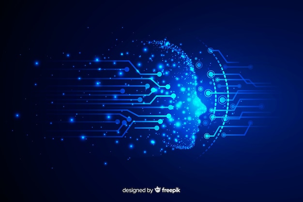 Sfondo di tecnologia viso particella