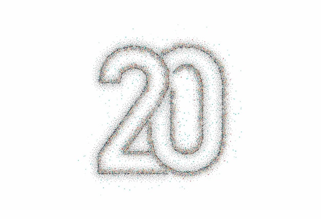 Free vector particle number 20 on the circle text vector vector design.