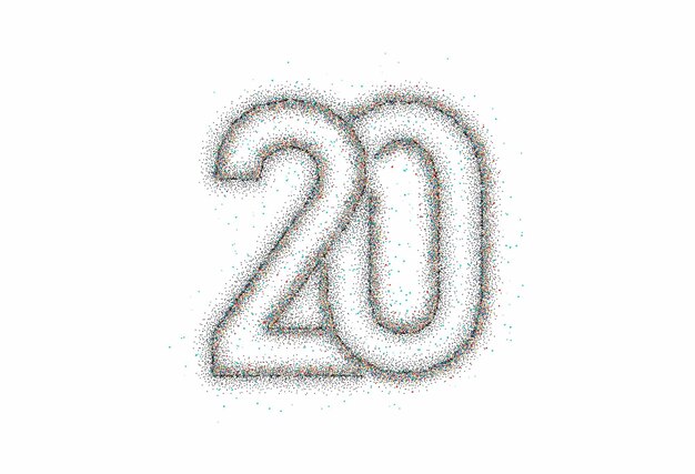 Particle number 20 on the circle text vector Vector Design.