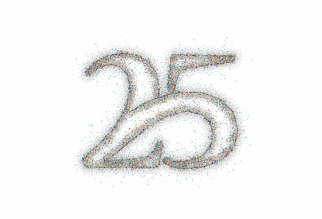 Free vector particle number 25 text vector vector design.