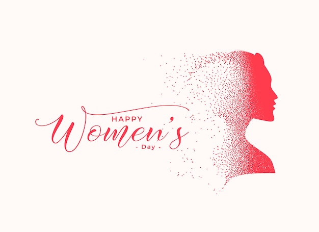 Free vector particle style female face background for womens day celebration