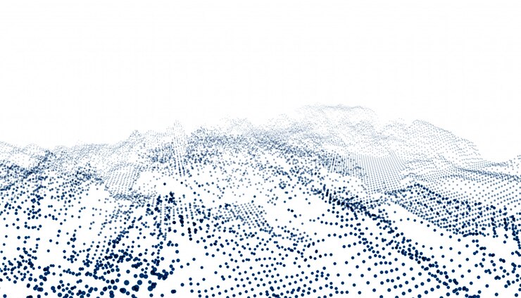 Free Vector particles connection wave on white background 