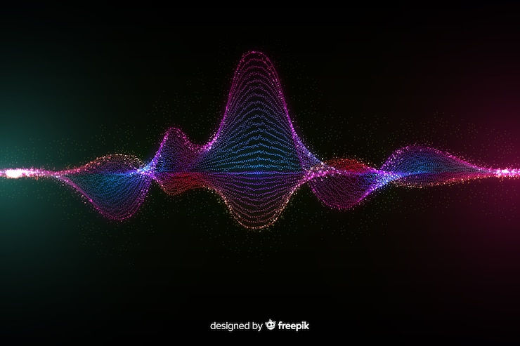 Free Vector particles sound wave background
