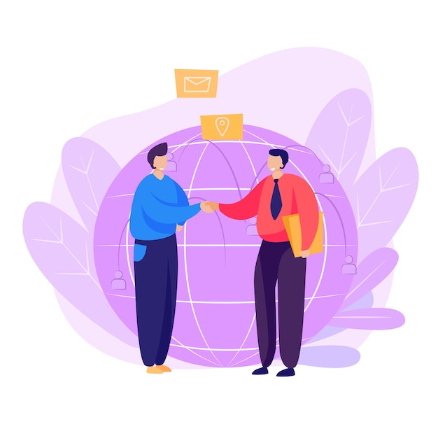 Partners shaking hands landing page