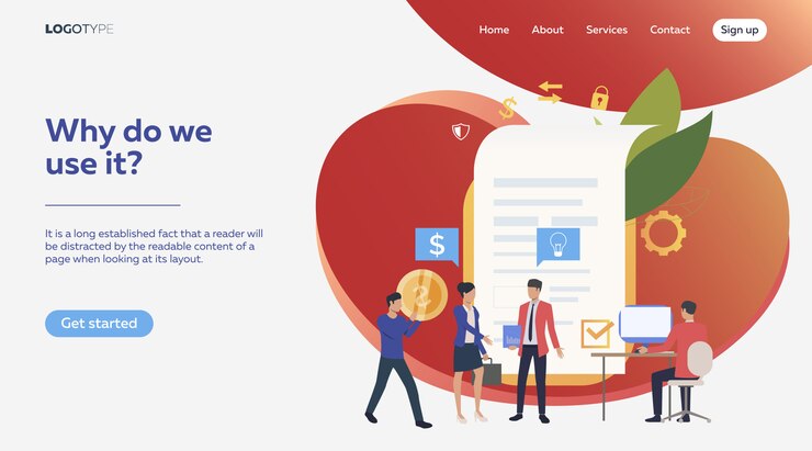 Free Vector partners signing contract