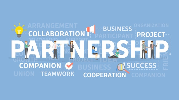 Free vector partnership concept illustration idea of company collaboration and success