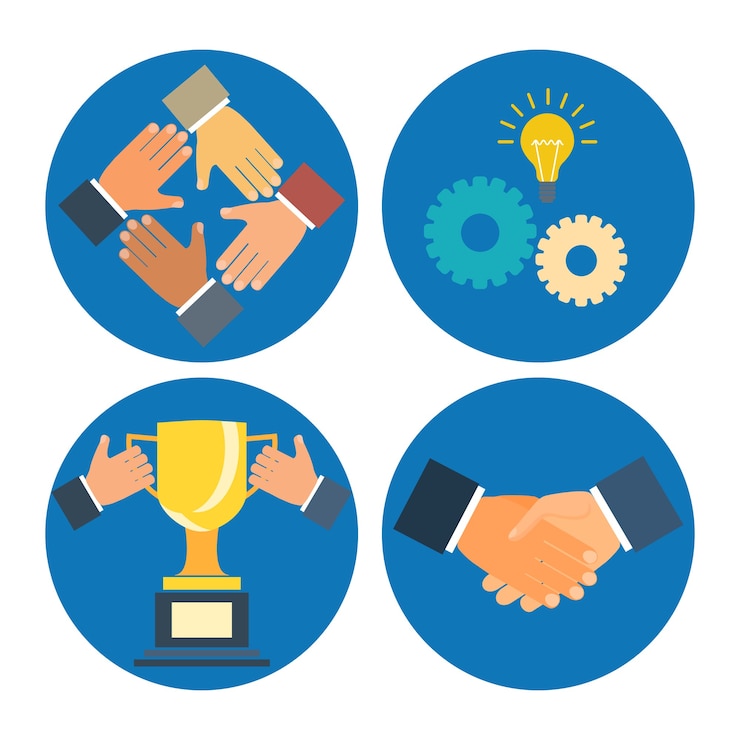 Free Vector partnership concepts business illustration: assistance, cooperation, collaboration and success