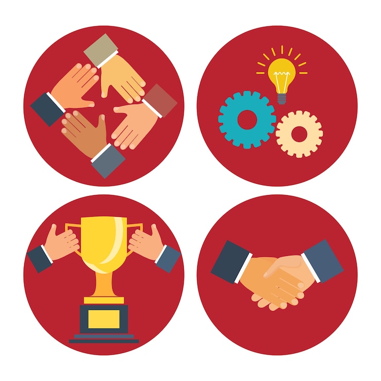 Free Vector partnership and cooperation concepts business vector illustration in modern flat style