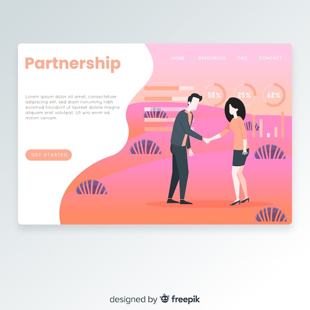 Free vector partnership landing page