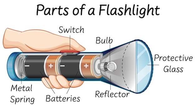 Parts of a flashlight