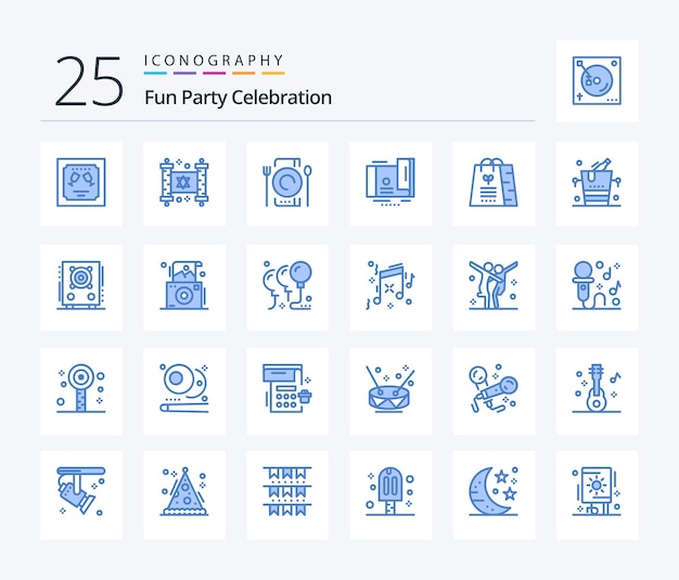 ギフト券カフェギフトカードを含むパーティー25ブルーカラーアイコンパック