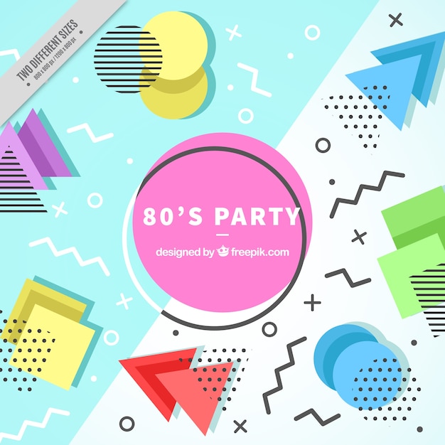 Free vector party background with colorful geometric shapes