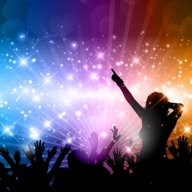 party background with people silhoettes
