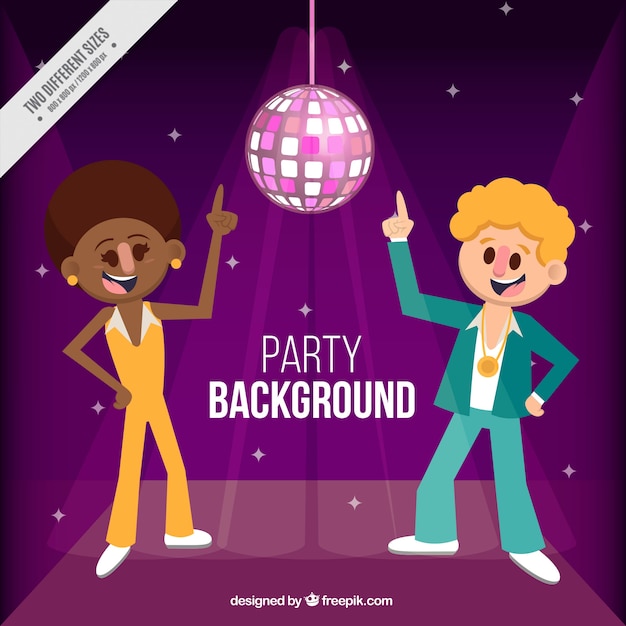 Party background with two people dancing